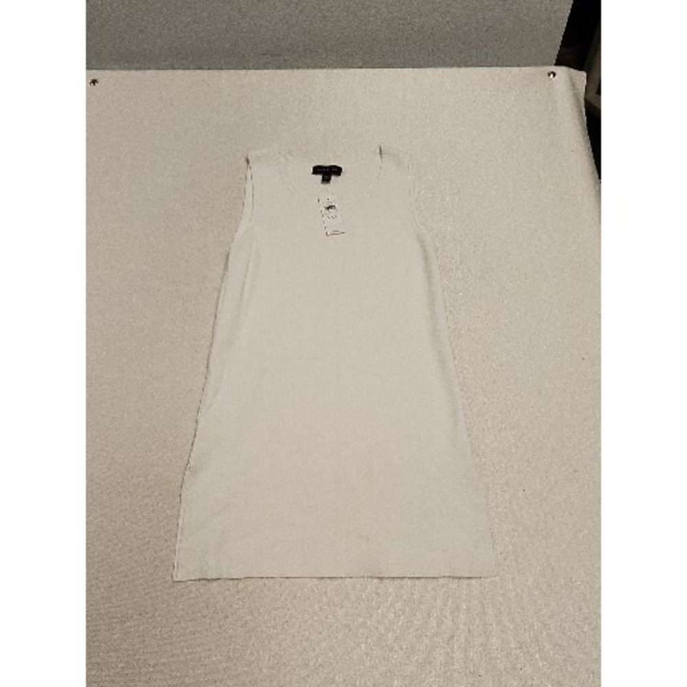 Ann Taylor tank top Viscose White Slit Sides Long New Size XXS